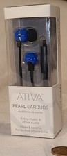 NEW: Ativa Pearl Earbuds BLUE with built-in microphone FREE SHIP