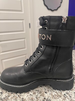 size 7, black, leather louis vuitton womens boots- barely worn. purchased 2022