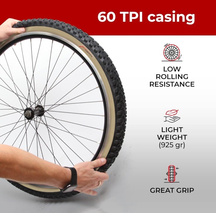 Fincci Maori 29 Zoll MTB Reifen – Faltbar, 60 TPI, 2.25 Zoll, Mit Nylon-Pannenschutz, Für All Mountain