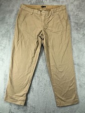 GAP Dress Pants Womens 12 Beige Khaki Chino Flat Front Mid Rise Work Ladies