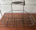Vtg Metal Wire Carrier Glass Motor Oil Milk Bottle 8 Slot United Steel & Wire Co