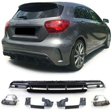 Sport Heckdiffusor mit schwarzen Endrohren für Mercedes A Klasse W176 2015-2018 Sport Heckdiffusor mit schwarzen Endrohren für Mercedes A Klasse W176 2015-2018