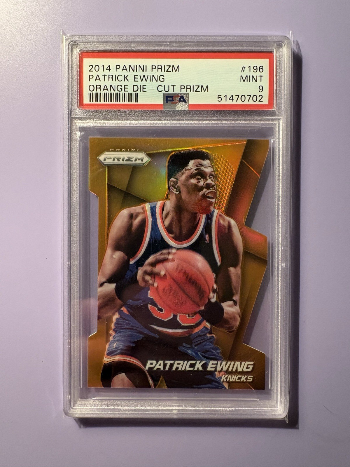 Panini 2014-15 Prizm Patrick Ewing #196 Orange Die-Cut /139 PSA 9 Knicks