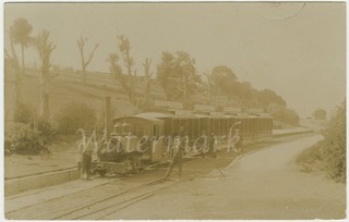 Steam tram at Sorrento Victoria. C. 1910. Original real photo postcard.