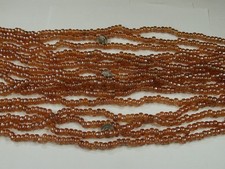 15 Strands 22" Starlite Orange Pony Glass Beads Wholesale Bulk 6mm x 9mm D