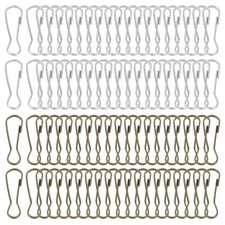 Lanyard Hooks, 80 Pcs 32x11x3mm Stainless Steel 304 Hook, Bronze Silver