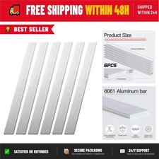 6061 Aluminum Flat Bar 1/8" x 1" x 12" - 6 Pieces - General Purpose