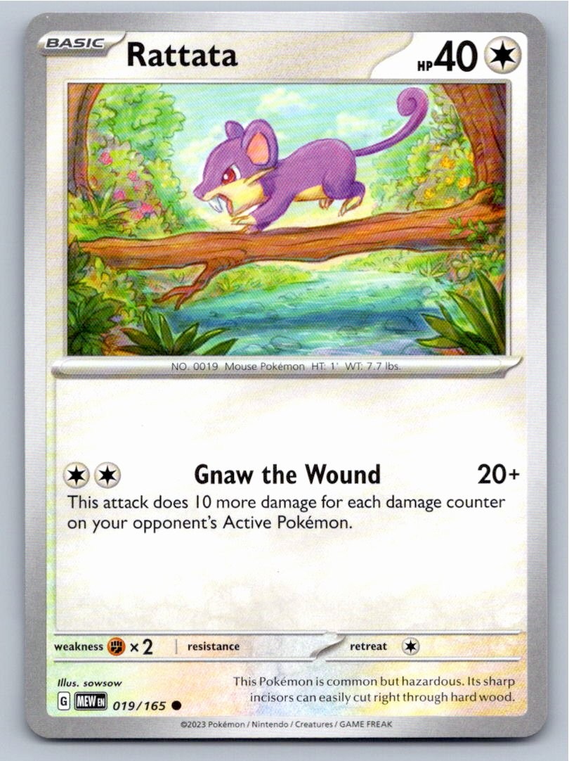2023 POKEMON RATTATA 151 019/165 C NM A86497 FREE S&H