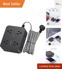 Power Strip Surge Protector, 8 Outlets with 4 USB Charging Ports2 USB C, 3 Si...