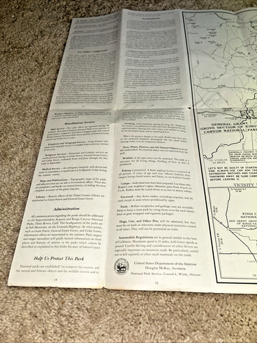 2 Vintage SEQUOIA NATIONAL PARK Brochures US Dept of Interior 1954 & 1957 - Picture 13 of 18
