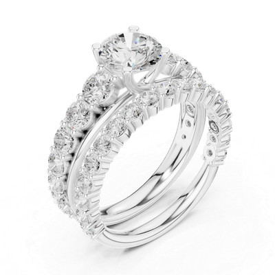 Certified 2.9 Ct Lab Grown Diamond Ring Petite Shank Minimalist 14K Gold Over