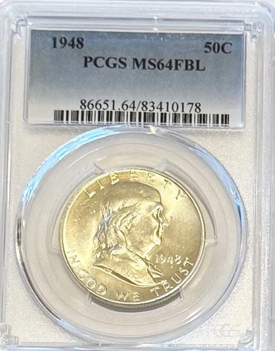 Uncirculated Roll PCGS Graded MS64FBL Franklin Half Dollars. READ DESCRIPTION