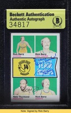 BAS 1974-75 Topps Rick Barry Nate Thurmond #87 Authentic Auto HOF READ ow6