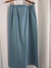 Vintage Pendleton 100 Virgin Wool Pencil Skirt Size 14 Tall Teal Long Skirt