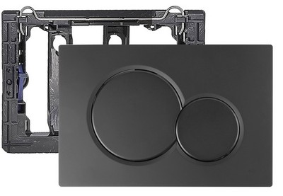 Dual Flush Actuator Plate Front Actuation with Geberit 115.770.46.6, Matte Black