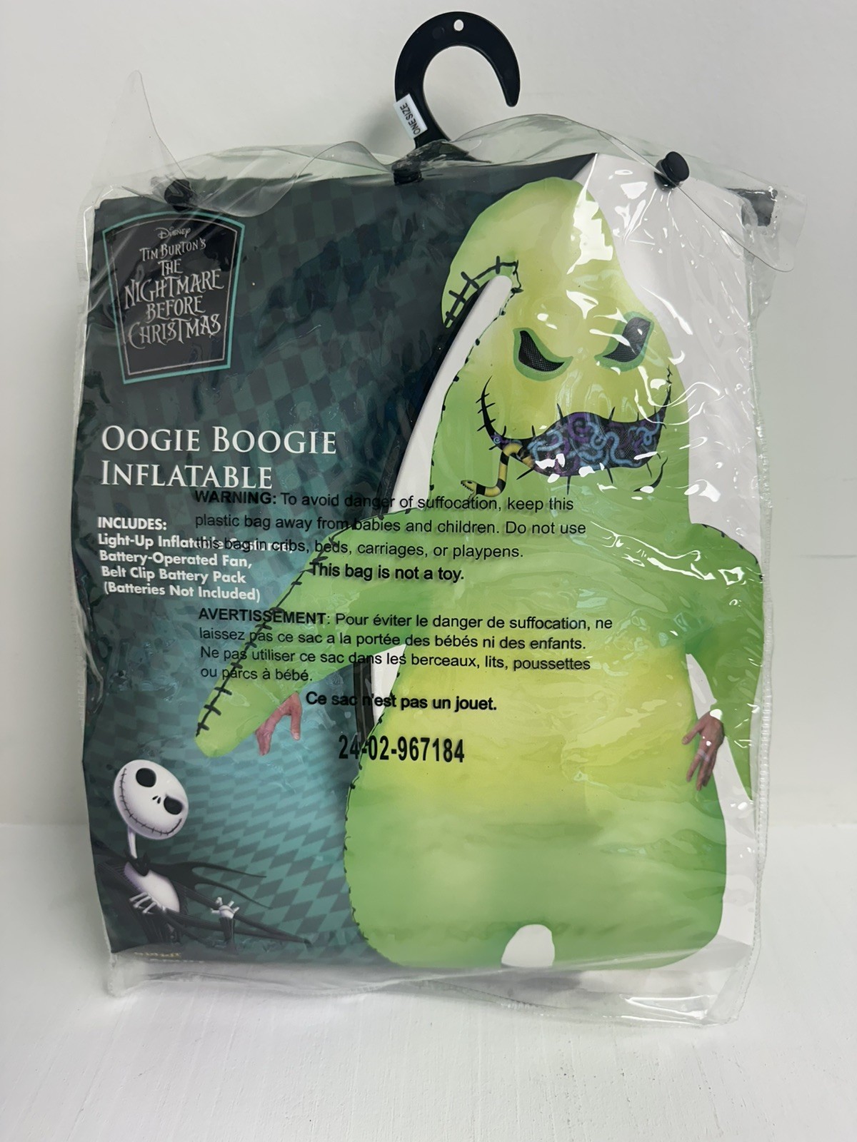 Disfraz Inflable Lightup Oogie Boogie Pesadilla Antes de Navidad Caja Abierta