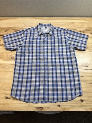 The North Face Men's Plaid Short Sleeve Button Up Outdoor Hiking Shirt Size XL