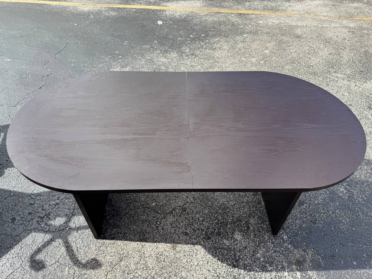 Office Conference Table 69x35 Dark Wood Grain Meeting Desk Racetrack Oval