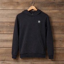 Adidas Black Trefoil Logo Hoodie Youth Large Streetwear Athleisure