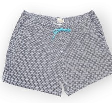 J.CREW Flex Swimwear Men's Swim Shorts Navy Blue & White Pattern - Lined Size ~M