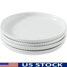 Ceramic Dinner Plate Set of 4 Dishwasher Microwave Oven Safe Kitchen Tableware