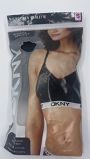 DKNY Bra Bralette Women's Size Small 2-Pack Microfiber White Black Logo