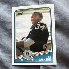 Topps 1988 Bo Jackson Rookie Base Set #327 Los Angeles Raiders Football Card. rookie card picture