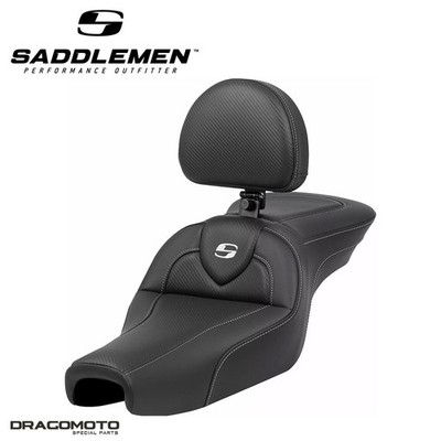 SITZBANK SADDLEMEN Roadsofa  Harley 807-11-185BR 2-Up Seat Schwarz Saddlegel