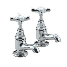 Bristan Vanity Basin Taps Pair 1901 Chrome-plated Brass Construction Pillar Taps