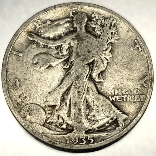 1935-S Walking Liberty Half Dollar - 90% Silver - 50c US Coin VG Very Good -2834