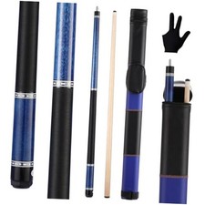 Pool Cue Stick Set, 58 inch 18/19/20/21 oz Canadian Maple 12.5mm Blue with case