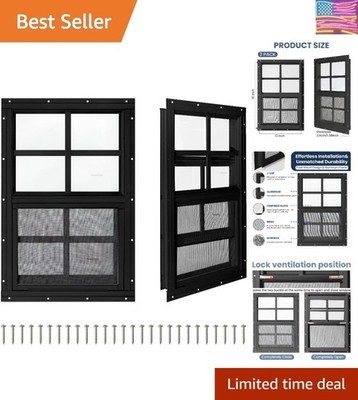 2 Pack Shed Windows,12'' x 18'' Small Sliding Windows,Flush Mount Windows with ...