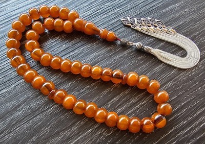 Amber Bakelite Tasbih سبحة | Prayer Beads | Misbaha Subha Tasbeeh Worry Beads