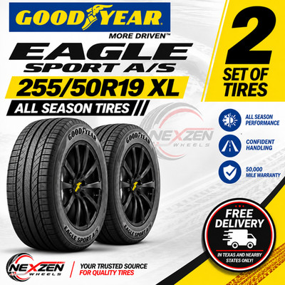 Set of 2 Goodyear Eagle Sport A/S 255/50R19 107V XL 50K Brand New Tires