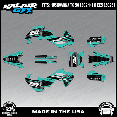 Graphics Kit for Husqvarna TC50 2024+ and Electric EE5 2025+ Warrior - Teal