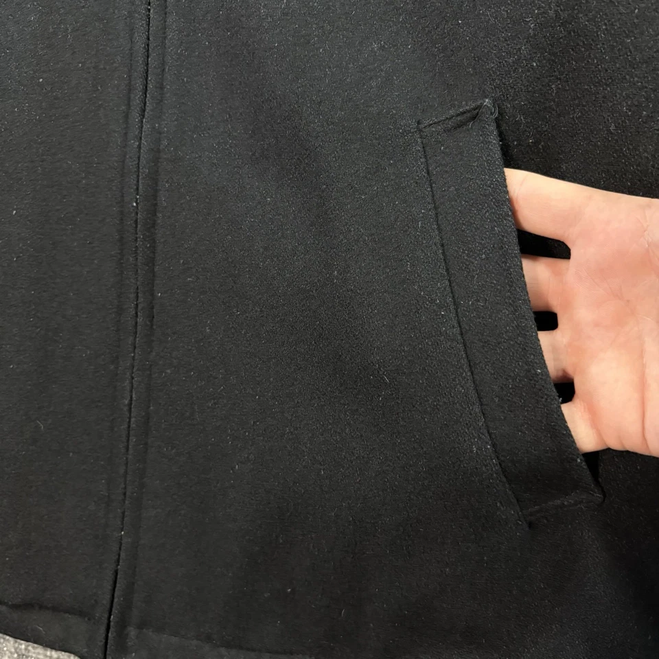 VTG OLD Navy Full Zip Harrington Jacket Mens M Wool  Black Quilt Lined Y2K - Image 4 of 4