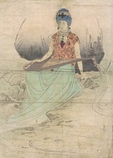 Göttin und Schlange - Kuchi-e - Meiji Periode - 1905 - Farbholzschnitt