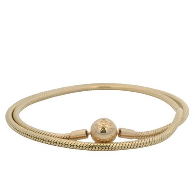 Pandora Moments 14kt Yellow Gold Snake Chain Necklace with Round