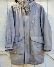 Vintage London Fog Winning Edge Men's Khaki Hooded Parka Jacket Size 42 Reg