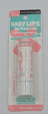 Maybelline Baby Lips Dr Rescue Lip Balm Coral Crave #55 Medicated Menthol Sealed