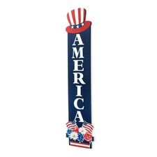 Patriotic Porch Sign 42" 4th of July Wooden Decor with American Flag Uncle ...