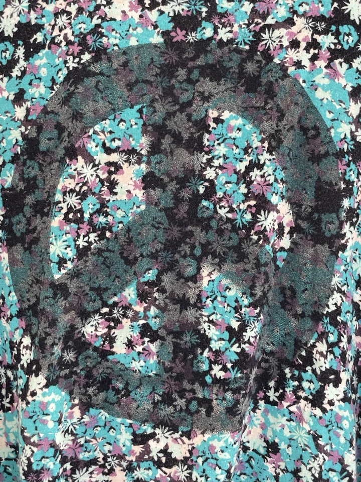 Camisa Mudd Niños Niñas Floral Signo de Paz Suave Rayón Cuello Redondo Manga Larga Multi 7/8 Foto 3 de 4