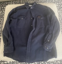 Vintage Carhartt Button Down Shirt Mens XL Black Western Workwear Heavyweight
