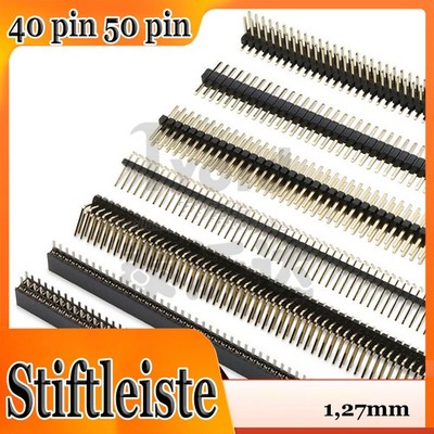 Stiftleiste Schwarz 40 Pin/ 50 Pin 1,27mm 1/ 2 reih Pin Header Breadboard 