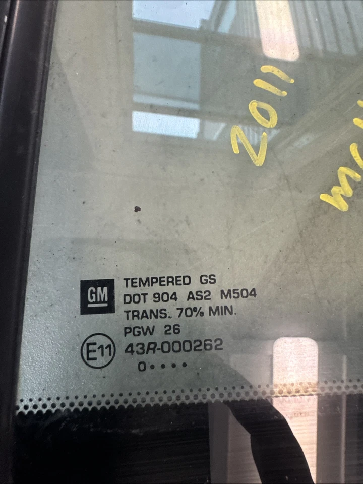 2008-2012 Chevrolet Chevy Malibu Rear Left Quarter Window Glass 43R-000262 Foto 4 de 4