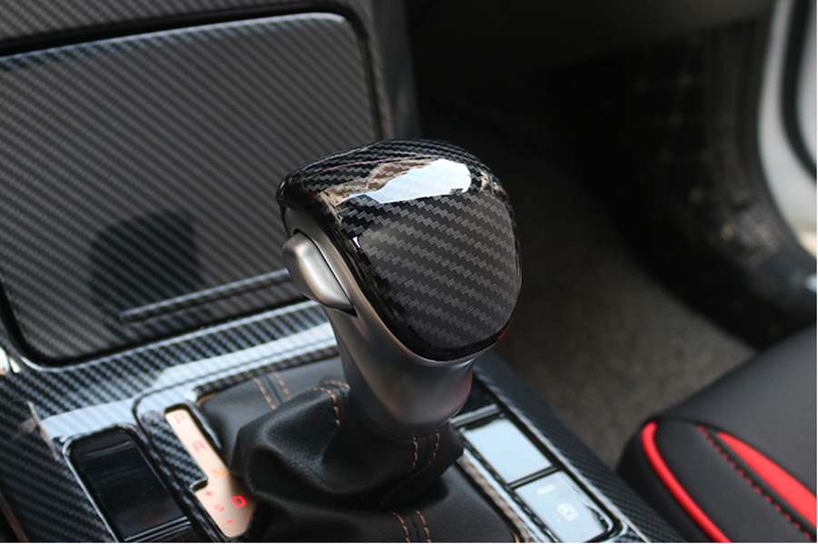 Carbon fiber look Gear Shift Knob Cover Trim For Kia Seltos 20202021