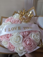 Pink Roses Bouquet Fake Flowers Bouquet Everlasting Artificial VALENTINE'S DAY