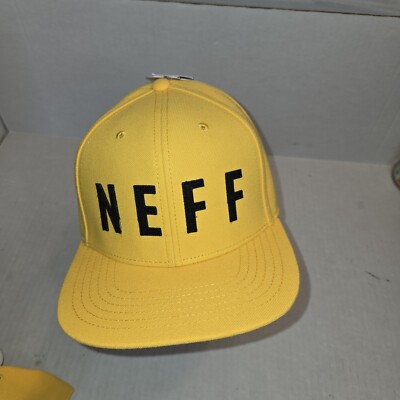 Neff Block Letters Yellow Hat Adjustable Snapback Nwot