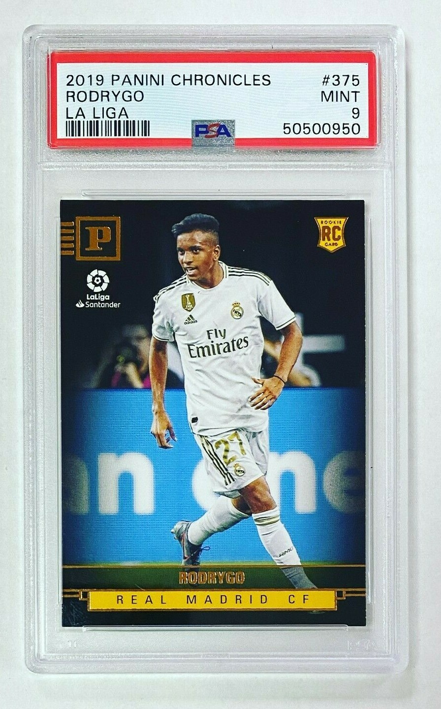 2019 Panini Chronicles La Liga Soccer Rodrygo PSA 9 #375 RC Rookie Real Madrid