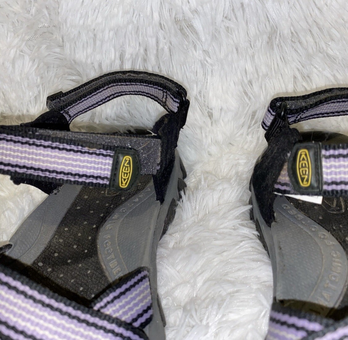 Sandali Keen carini viola lavanda a righe cinturino sportivi da passeggio scarpe 7